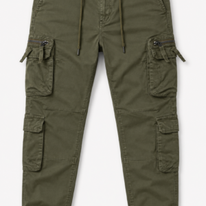 Men’s Olive Green Tactical Cargo Joggers – Streetwear Utility Pants