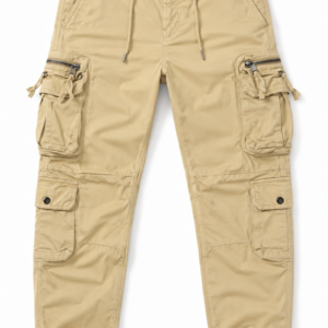 Men’s Beige Tactical Cargo Joggers – Premium Streetwear Pants